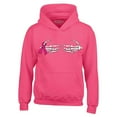thumbnail image 1 of Shop4Ever Men's Skeleton Hands Breast Cancer Awareness Hooded Sweatshirt Hoodie XXX-Large Heliconia Pink, 1 of 5