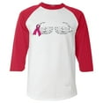 thumbnail image 1 of Shop4Ever Men's Skeleton Hands Breast Cancer Awareness Raglan Baseball Shirt X-Large White/Red, 1 of 5