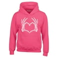 thumbnail image 1 of Shop4Ever Men's Skeleton Heart Hands Hooded Sweatshirt Hoodie XXX-Large Heliconia Pink, 1 of 5