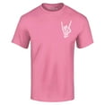 thumbnail image 1 of Shop4Ever Men's Skeleton Pocket Size Rock N' Roll Hand Sign Pocket Size Graphic T-shirt Large Azalea Pink, 1 of 5