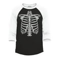 thumbnail image 1 of Shop4Ever Men's Skeleton Ribcage Easy Halloween Skull Costume Raglan Baseball Shirt Small Black/White, 1 of 4