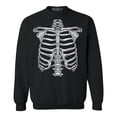 thumbnail image 1 of Shop4Ever Men's Skeleton Ribcage Skull Halloween Costume Crewneck Sweatshirt Small Black, 1 of 5