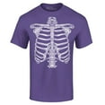 thumbnail image 1 of Shop4Ever Men's Skeleton Ribcage Skull Halloween Costume Graphic T-shirt XX-Large Purple, 1 of 5