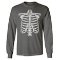 thumbnail image 1 of Shop4Ever Men's Skeleton Ribcage Skull Halloween Costume Long Sleeve Shirt Large Charcoal, 1 of 5
