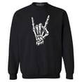 thumbnail image 1 of Shop4Ever Men's Skeleton Rock N' Roll Hand Sign Crewneck Sweatshirt XXXXX-Large Black, 1 of 5