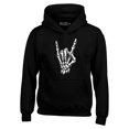 thumbnail image 1 of Shop4Ever Men's Skeleton Rock N' Roll Hand Sign Hooded Sweatshirt Hoodie Small Black, 1 of 5