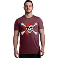 thumbnail image 1 of Shop4Ever Men's Skull and Crossbones Pirate Flag Graphic T-shirt Medium Maroon, 1 of 5