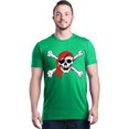 thumbnail image 1 of Shop4Ever Men's Skull and Crossbones Pirate Flag Graphic T-shirt X-Large Irish Green, 1 of 5