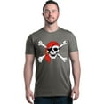 thumbnail image 1 of Shop4Ever Men's Skull and Crossbones Pirate Flag Graphic T-shirt XX-Large Charcoal, 1 of 5