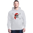 thumbnail image 1 of Shop4Ever Men's Skull and Crossbones Pirate Flag Hooded Sweatshirt Hoodie X-Large White, 1 of 5