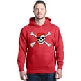 thumbnail image 1 of Shop4Ever Men's Skull and Crossbones Pirate Flag Hooded Sweatshirt Hoodie XXX-Large Red, 1 of 5