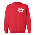 thumbnail image 1 of Shop4Ever Men's Small Heart Puzzle Piece Autism Awareness Crewneck Sweatshirt XX-Large Red, 1 of 5