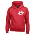 thumbnail image 1 of Shop4Ever Men's Small Heart Puzzle Piece Autism Awareness Hooded Sweatshirt Hoodie XX-Large Red, 1 of 5