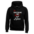 thumbnail image 1 of Shop4Ever Men's So I'm Stealing His Last Name Couples Matching Hooded Sweatshirt Hoodie Large Black, 1 of 5