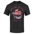 thumbnail image 1 of Shop4Ever Men's Spilling The Tea Since 1773 Graphic T-shirt Small Black, 1 of 5