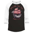thumbnail image 1 of Shop4Ever Men's Spilling The Tea Since 1773 Raglan Baseball Shirt X-Small Black/White, 1 of 3