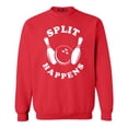 thumbnail image 1 of Shop4Ever Men's Split Happens Funny Bowling Crewneck Sweatshirt Medium Red, 1 of 5