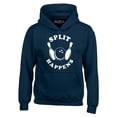 thumbnail image 1 of Shop4Ever Men's Split Happens Funny Bowling Hooded Sweatshirt Hoodie Large Navy, 1 of 5