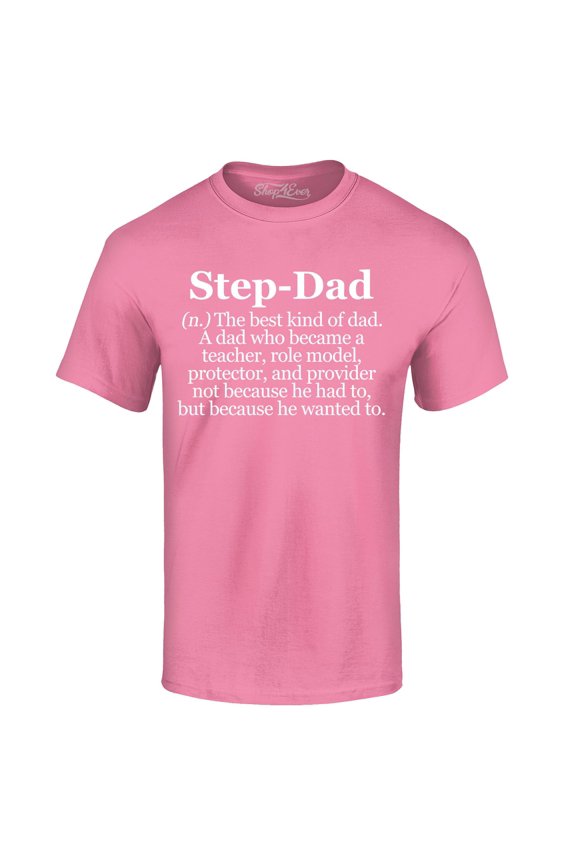Men's Step-Dad Definition Graphic T-shirt Large Azalea Pink
