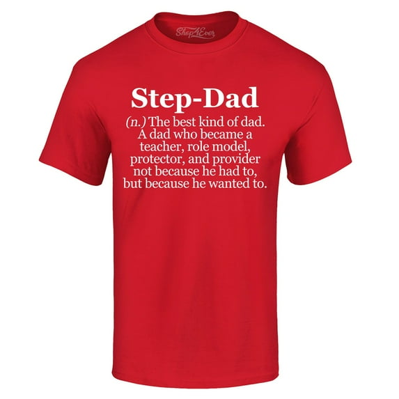 Shop4Ever Men's Step-Dad Definition Graphic T-shirt Large Red