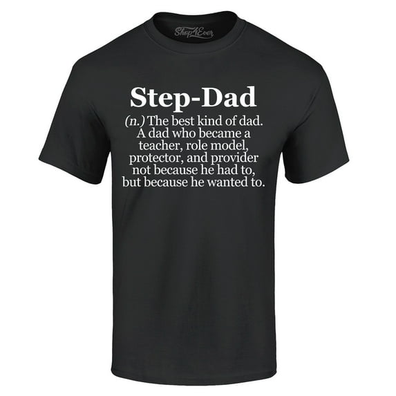 Shop4Ever Men's Step-Dad Definition Graphic T-shirt XXX-Large Black