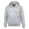 thumbnail image 1 of Shop4Ever Men's Step-Dad Definition Hooded Sweatshirt Hoodie Large Sports Grey, 1 of 5