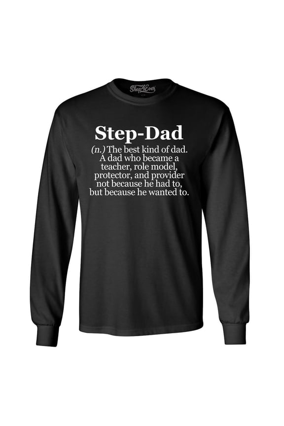 Men's Step-Dad Definition Long Sleeve Shirt Medium Black