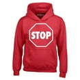 thumbnail image 1 of Shop4Ever Men's Stop Sign Traffic Stop Costume Hooded Sweatshirt Hoodie Large Red, 1 of 5