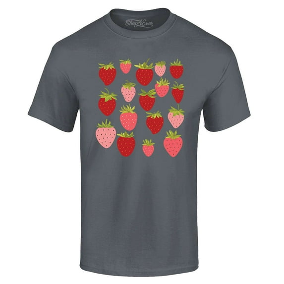 Shop4Ever Men's Strawberry Cottagecore Graphic T-shirt XXX-Large Black