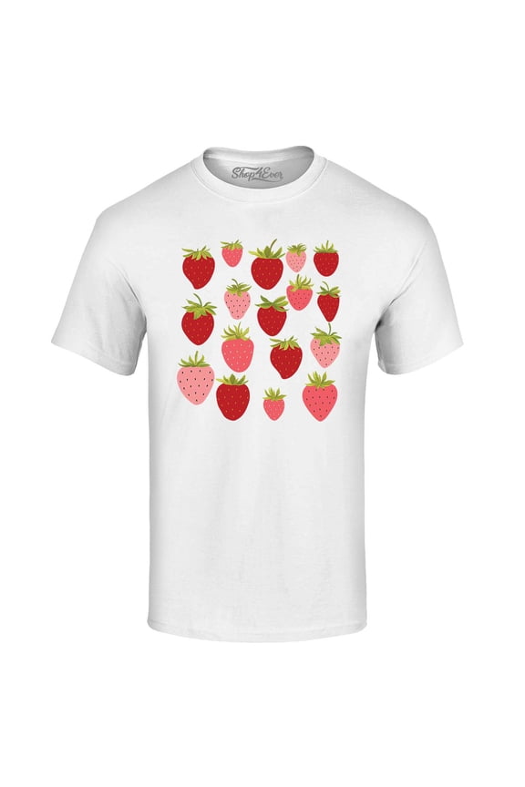 Men's Strawberry Cottagecore Graphic T-shirt XXXXX-Large White