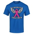 thumbnail image 1 of Shop4Ever Men's Stronger Together Breast Cancer Awareness Graphic T-shirt X-Large Royal Blue, 1 of 5
