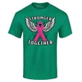 thumbnail image 1 of Shop4Ever Men's Stronger Together Breast Cancer Awareness Graphic T-shirt XXX-Large Kelly, 1 of 5