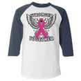 thumbnail image 1 of Shop4Ever Men's Stronger Together Breast Cancer Awareness Raglan Baseball Shirt Large White/Navy, 1 of 5