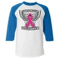 thumbnail image 1 of Shop4Ever Men's Stronger Together Breast Cancer Awareness Raglan Baseball Shirt X-Large White/Blue, 1 of 5