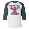 thumbnail image 1 of Shop4Ever Men's Stronger Together Breast Cancer Awareness Raglan Baseball Shirt X-Large White/Navy, 1 of 5