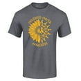thumbnail image 1 of Shop4Ever Men's Sunflower Gold Ribbon  Graphic T-shirt Small Dark Heather, 1 of 5