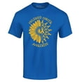 thumbnail image 1 of Shop4Ever Men's Sunflower Gold Ribbon  Graphic T-shirt XX-Large Royal Blue, 1 of 5