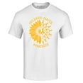 thumbnail image 1 of Shop4Ever Men's Sunflower Gold Ribbon  Graphic T-shirt XX-Large White, 1 of 5