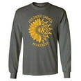 thumbnail image 1 of Shop4Ever Men's Sunflower Gold Ribbon  Long Sleeve Shirt Medium Charcoal, 1 of 5