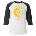 thumbnail image 1 of Shop4Ever Men's Sunflower Gold Ribbon  Raglan Baseball Shirt XXX-LargeWhite/Black, 1 of 5