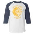 thumbnail image 1 of Shop4Ever Men's Sunflower Gold Ribbon  Raglan Baseball Shirt XXX-LargeWhite/Navy, 1 of 5
