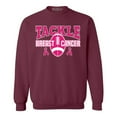 thumbnail image 1 of Shop4Ever Men's Tackle Breast Cancer Ribbon Awareness Crewneck Sweatshirt Small Maroon, 1 of 5