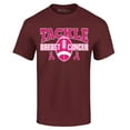 thumbnail image 1 of Shop4Ever Men's Tackle Breast Cancer Ribbon Awareness Graphic T-shirt Large Maroon, 1 of 5