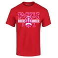 thumbnail image 1 of Shop4Ever Men's Tackle Breast Cancer Ribbon Awareness Graphic T-shirt X-Large Red, 1 of 5