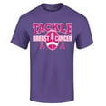 thumbnail image 1 of Shop4Ever Men's Tackle Breast Cancer Ribbon Awareness Graphic T-shirt XXX-Large Purple, 1 of 5
