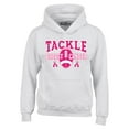 thumbnail image 1 of Shop4Ever Men's Tackle Breast Cancer Ribbon Awareness Hooded Sweatshirt Hoodie Large White, 1 of 5