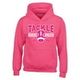 thumbnail image 1 of Shop4Ever Men's Tackle Breast Cancer Ribbon Awareness Hooded Sweatshirt Hoodie XX-Large Heliconia Pink, 1 of 5