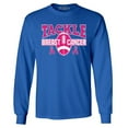 thumbnail image 1 of Shop4Ever Men's Tackle Breast Cancer Ribbon Awareness Long Sleeve Shirt Large Royal Blue, 1 of 5