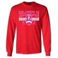 thumbnail image 1 of Shop4Ever Men's Tackle Breast Cancer Ribbon Awareness Long Sleeve Shirt Small Red, 1 of 5