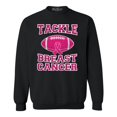 thumbnail image 1 of Shop4Ever Men's Tackle Breast Cancer Support Awareness Crewneck Sweatshirt Medium Black, 1 of 5